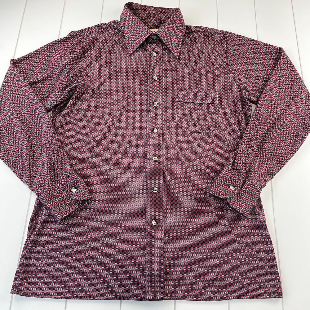 Arrow Vintage Men's size Medium Checker Shirt Red Blue